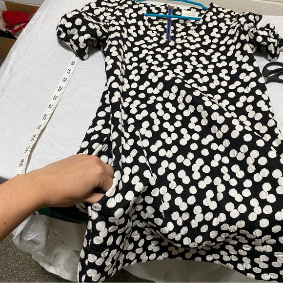 Gorgeous Deletta Anthropolgie Polka Dot Dress V Neck Blue Zipper XS - flaw - Picture 4 of 12